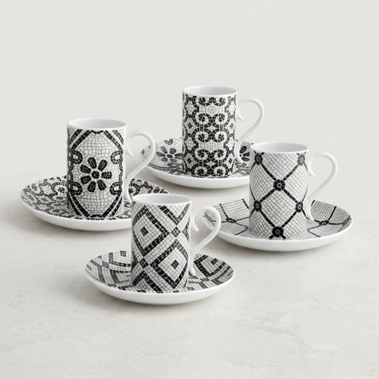 Conjunto 4 Chávenas de Café Vista Alegre Calçada Portuguesa – Porcelana