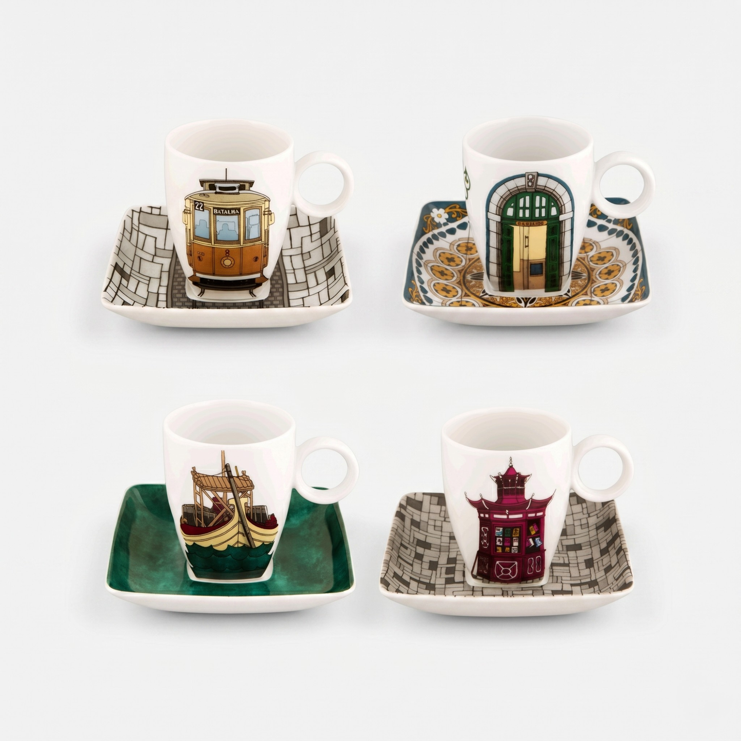 Conjunto 4 Chávenas de Café Vista Alegre Alma do Porto – Porcelana