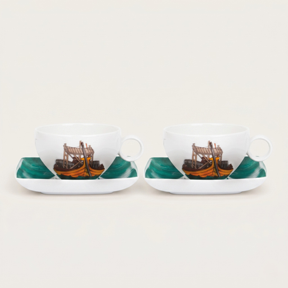 Conjunto 2 Chávenas de Chá Vista Alegre Alma do Porto – Porcelana