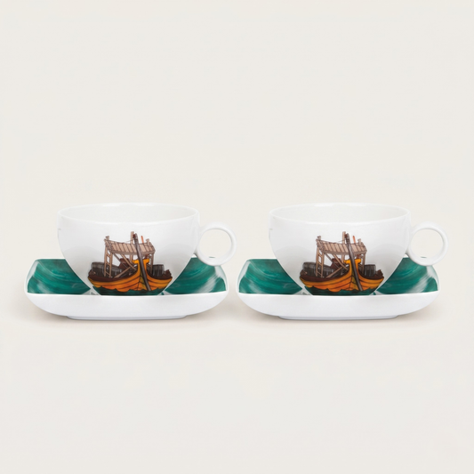 Conjunto 2 Chávenas de Chá Vista Alegre Alma do Porto – Porcelana