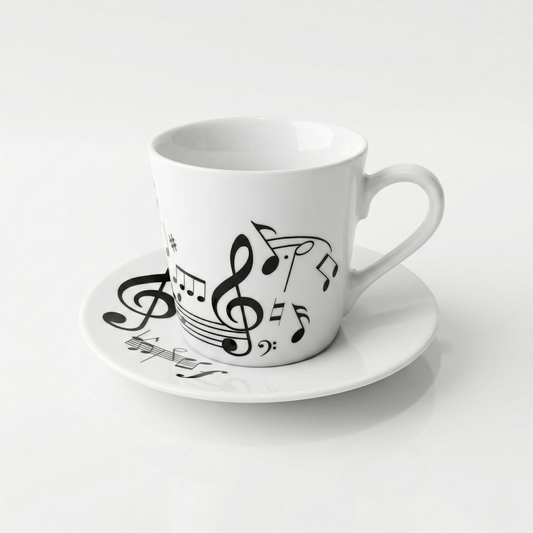 Musical Espresso Cup & Saucer – Single, Porcelain