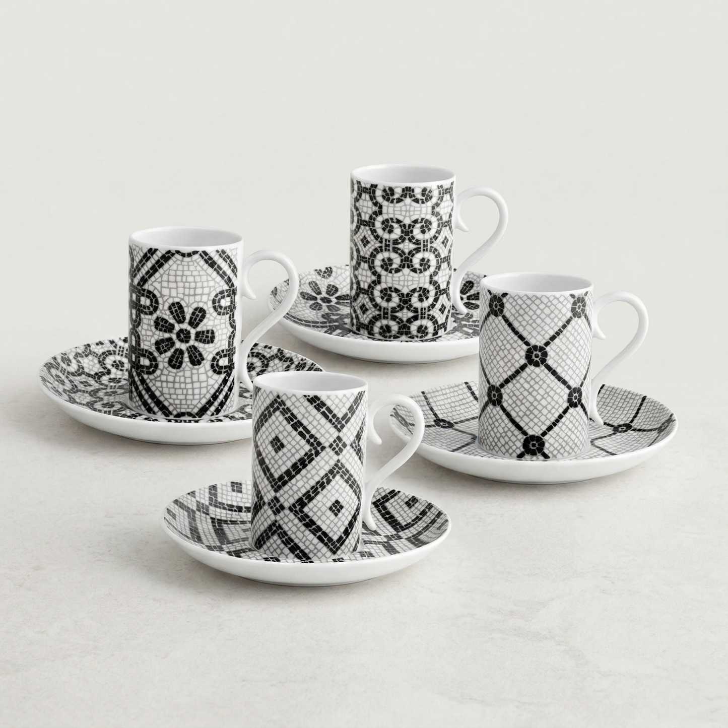 Conjunto 4 Chávenas de Café Vista Alegre Calçada Portuguesa – Porcelana
