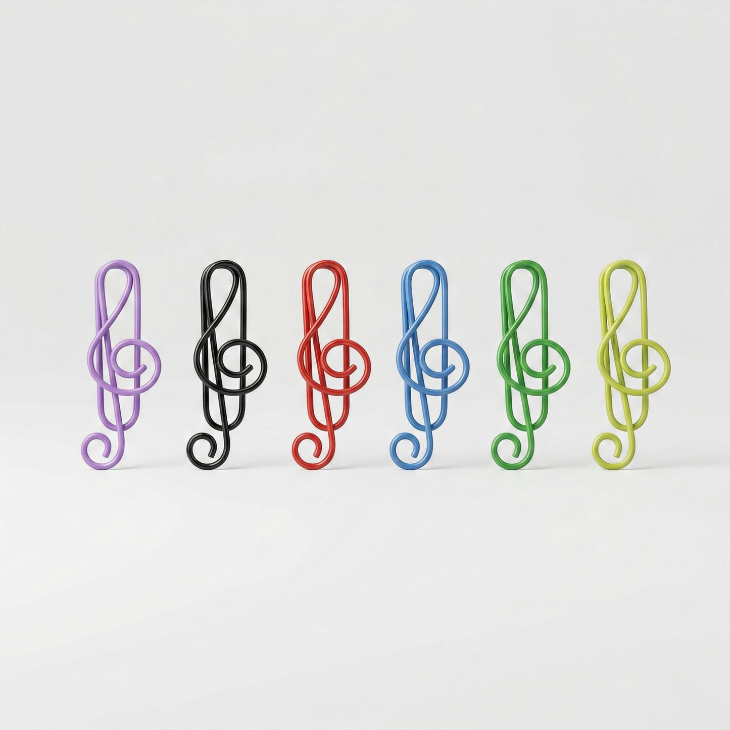 Colourful Treble Clef Paper Clips – Set of 12
