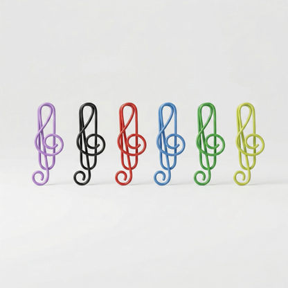 Colourful Treble Clef Paper Clips – Set of 12