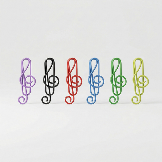 Colourful Treble Clef Paper Clips – Set of 12