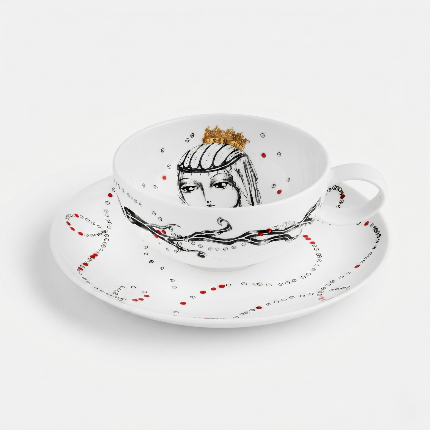 Conjunto 6 Chávenas de Chá Vista Alegre Rainhas de Portugal – Porcelana