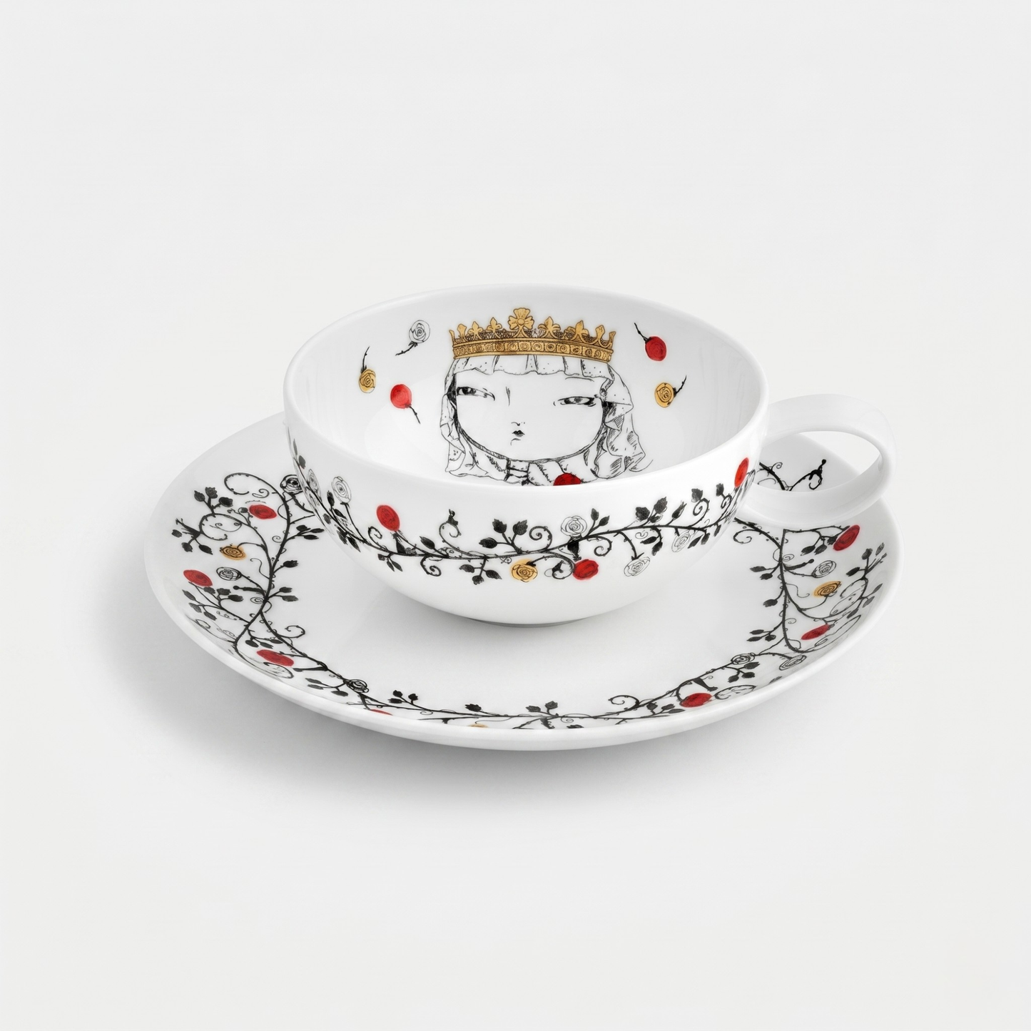 Conjunto 6 Chávenas de Chá Vista Alegre Rainhas de Portugal – Porcelana
