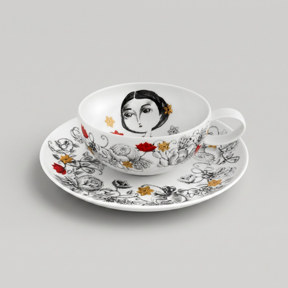 Conjunto 6 Chávenas de Chá Vista Alegre Rainhas de Portugal – Porcelana