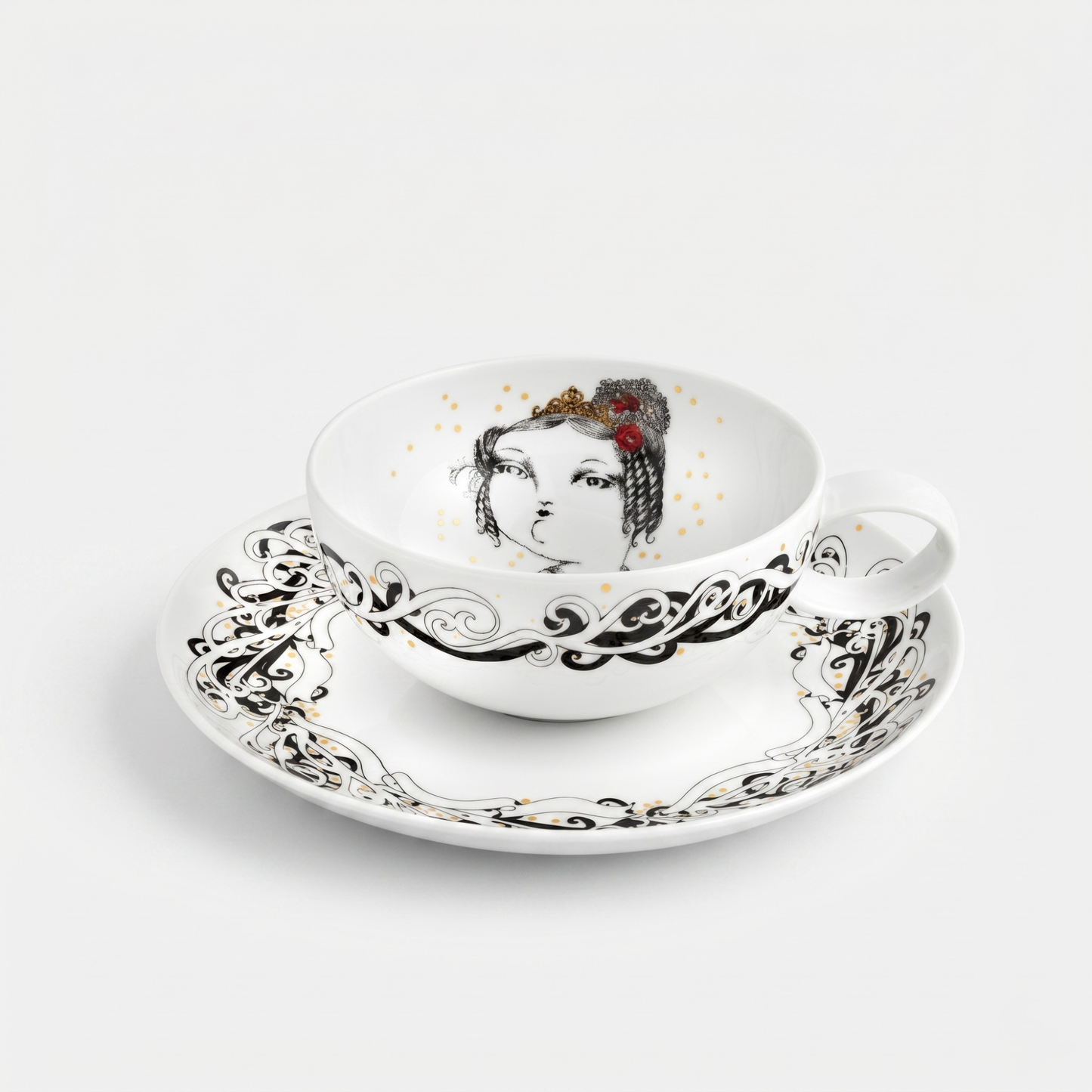 Conjunto 6 Chávenas de Chá Vista Alegre Rainhas de Portugal – Porcelana