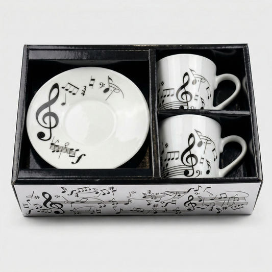 Musical Espresso Cup & Saucer – Single, Porcelain