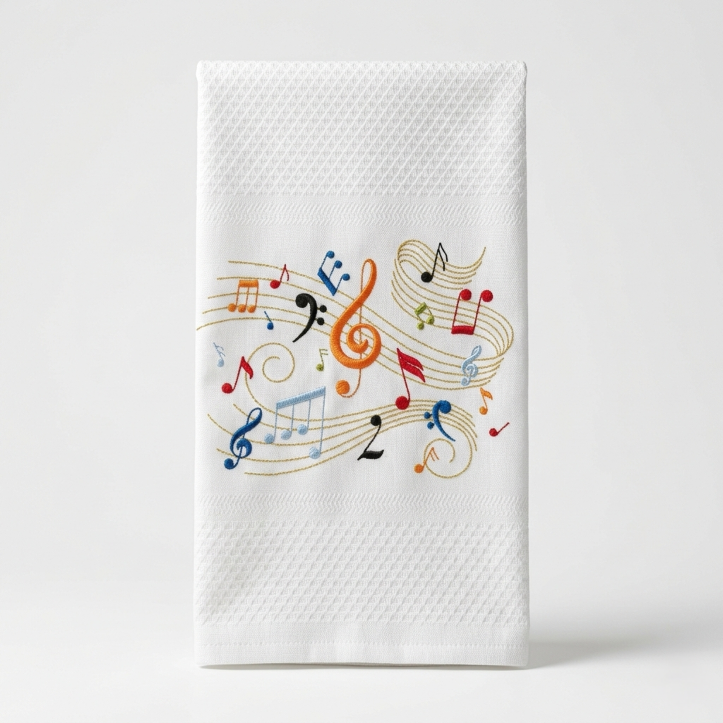 Musical Notes Embroidered Kitchen Towel