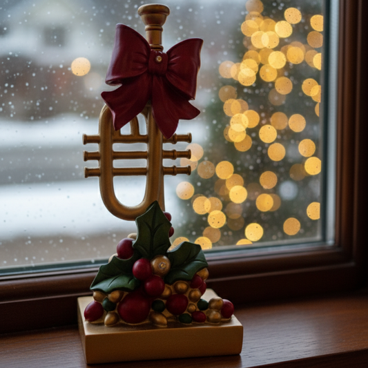 Musical Christmas Figurine – Gold Instrument, 3 Variants