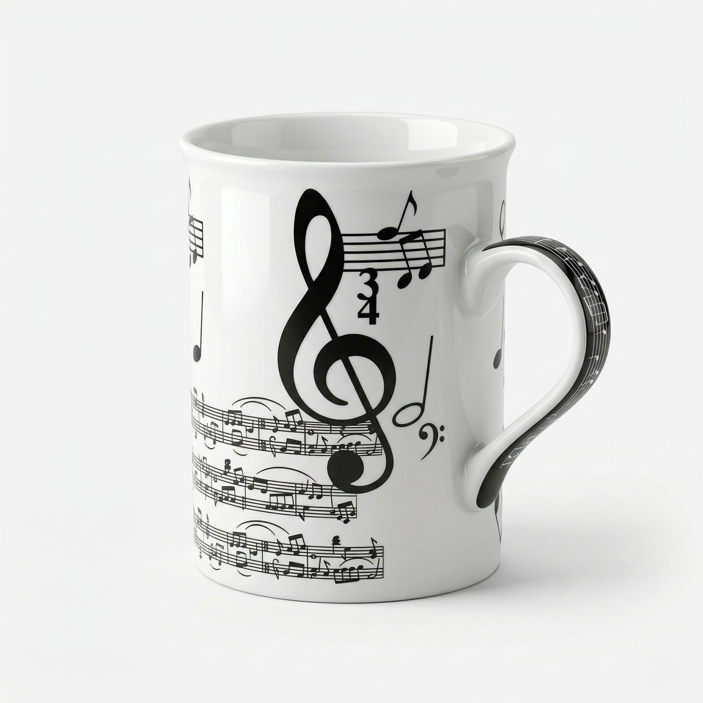 Musical Tea Mug with Infuser – Ceramic, Notes Design