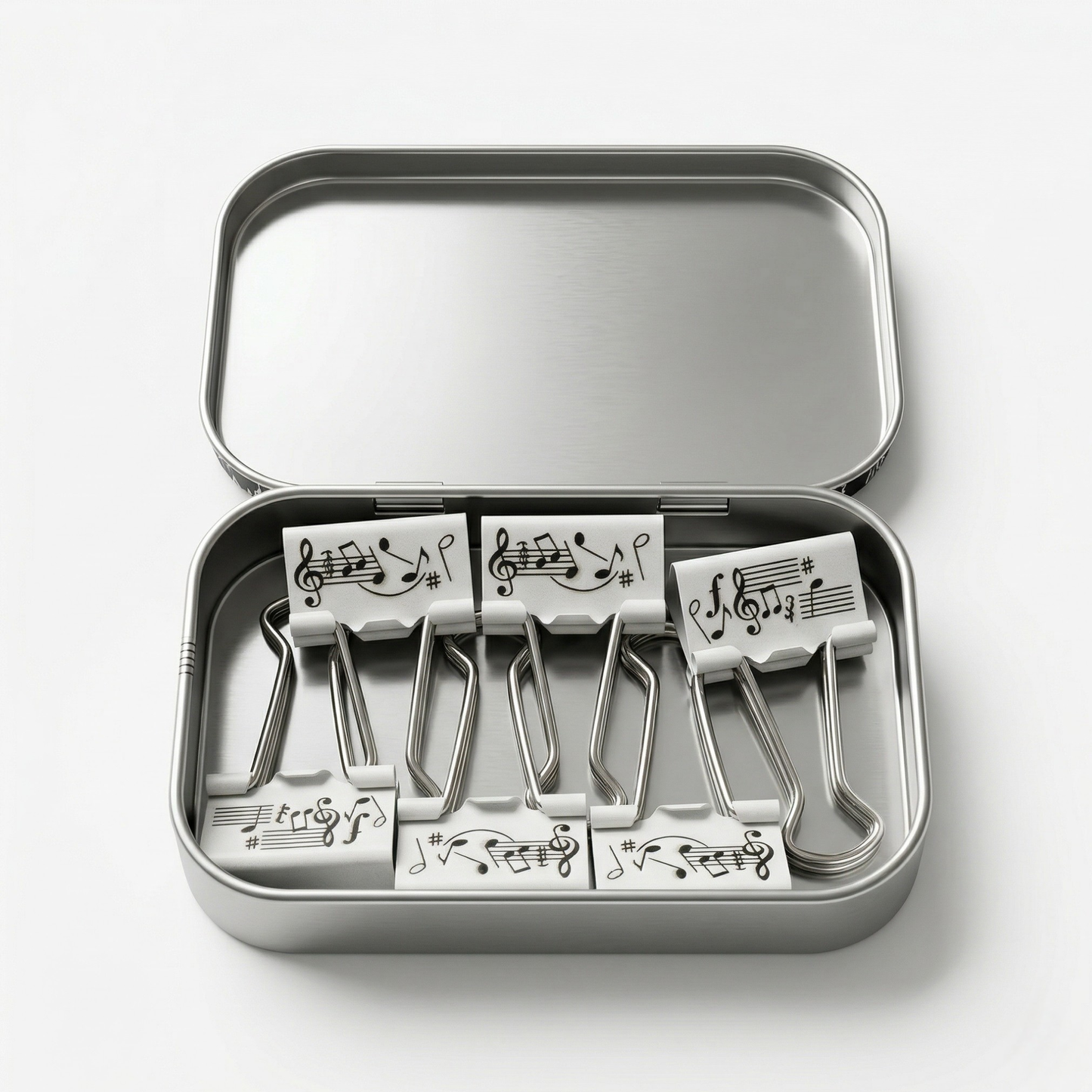 Musical Binder Clips – Notes & Clef Design, Set of 6