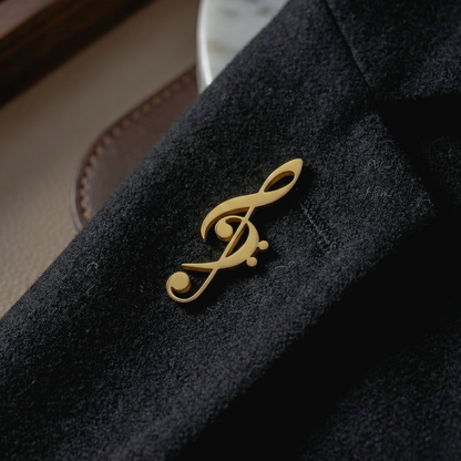 Treble & Bass Clef Dual Pin – Minimalist Music Badge