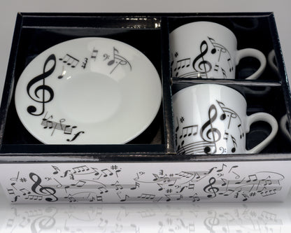 Chávena de Café Musical com Pires