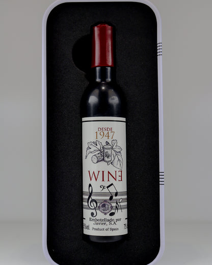 Saca-Rolhas em Forma de Garrafa com Caixa Musical