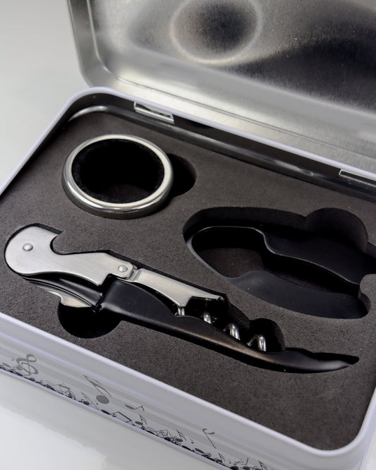 Conjunto de Acessórios de Vinho com Caixa Musical