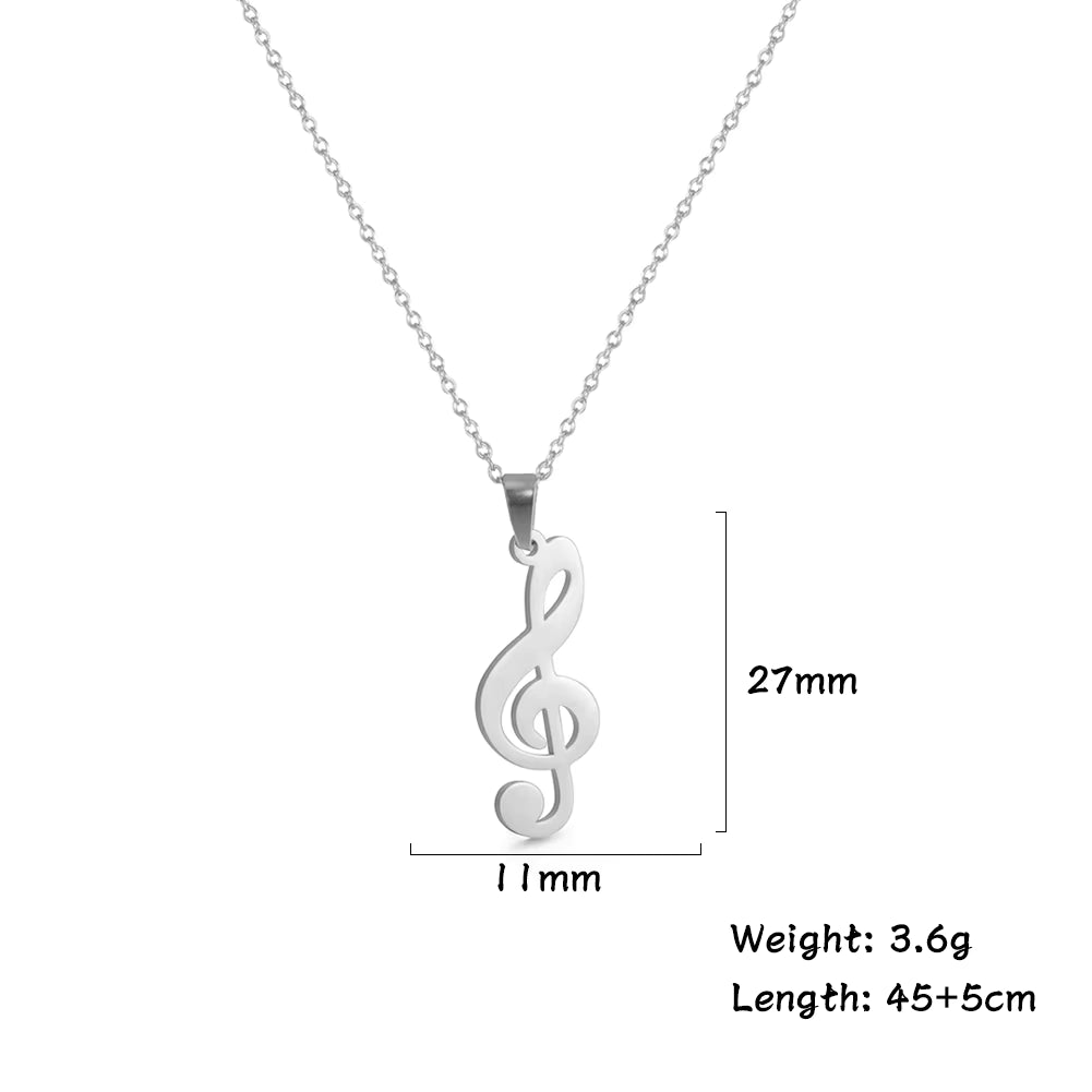 Treble Clef Necklace – Stainless Steel