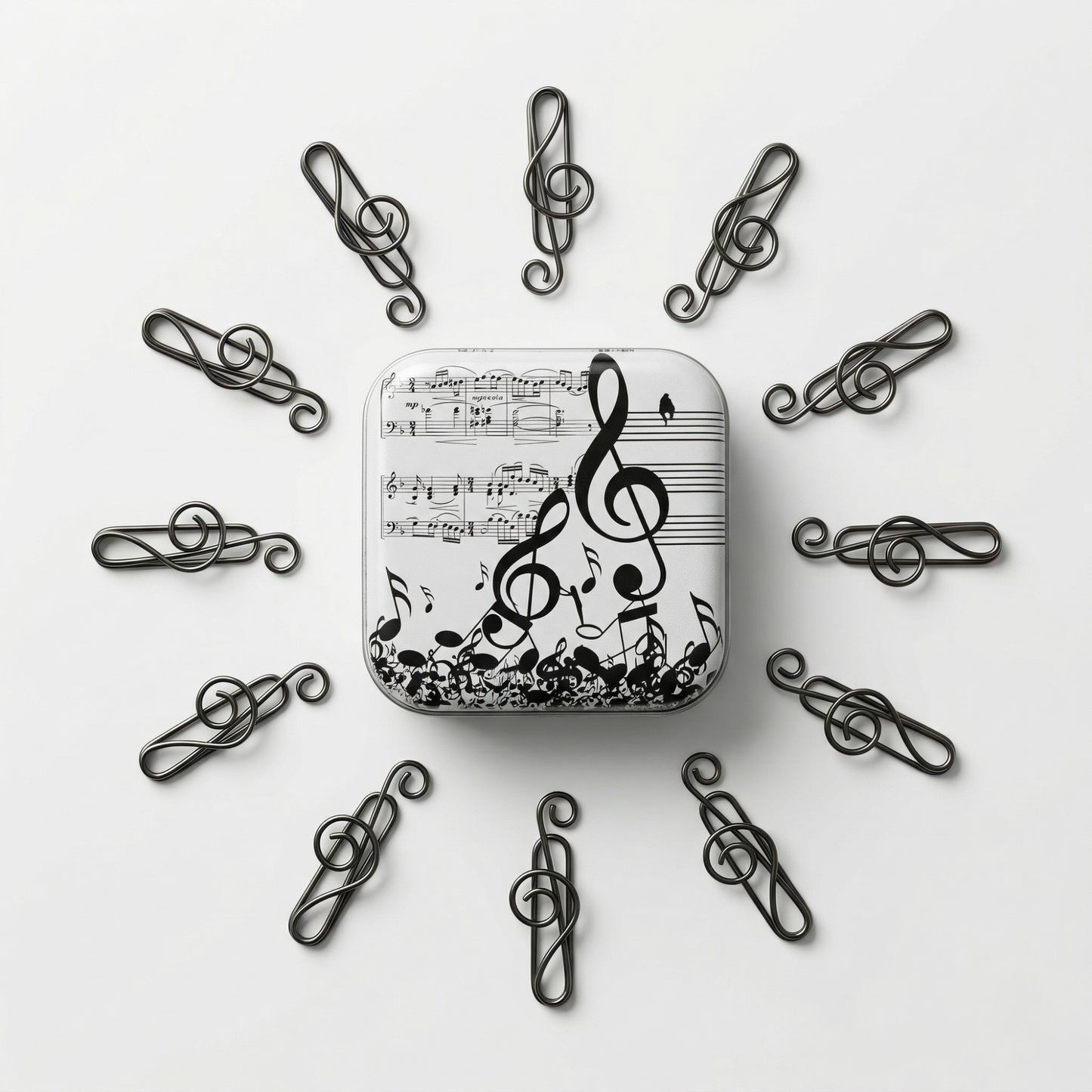 Black Treble Clef Paper Clips – Set of 12