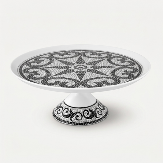 Prato de Bolo com Pé Vista Alegre Calçada Portuguesa – Porcelana